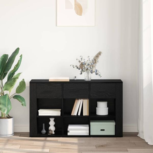 vidaXL Sideboard Black Oak 100 x 30 x 59.5 cm Engineered Wood