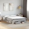 vidaXL Bed Frame with Drawers without Mattress Grey Sonoma 135x190 cm Double