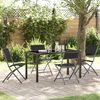 vidaXL Garden Dining Set Folding 5 pcs Black Powder-Coated Steel