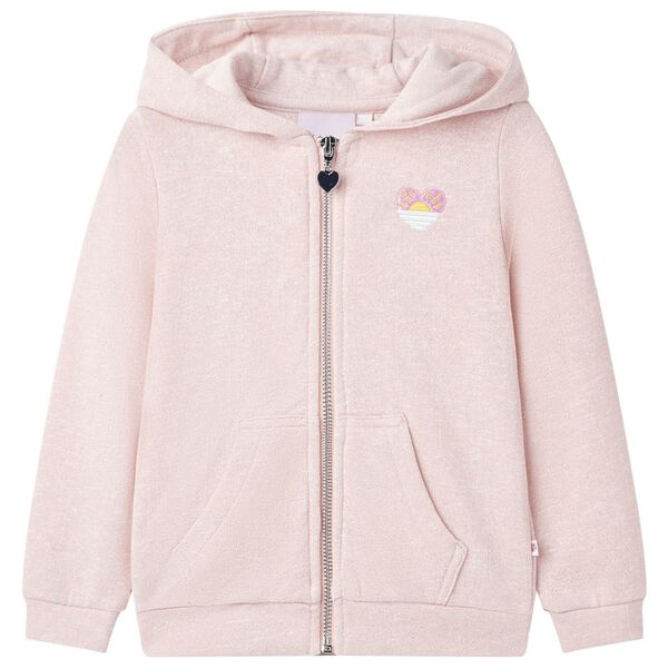 Kids' Hooded Sweatshirt with Zip Light Pink Mix 128