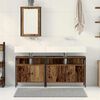 vidaXL Bathroom Vanity Units with Shelf 3 pcs Brown Engineered wood