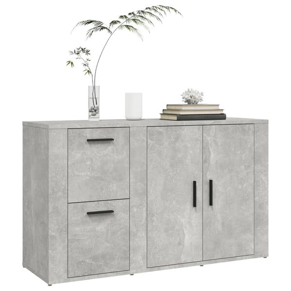vidaXL Sideboard Concrete Grey 100x33x59.5 cm Engineered Wood