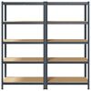 vidaXL 5-Layer Storage Shelves 2 pcs Anthracite Steel&Engineered Wood