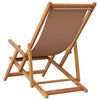 vidaXL Folding Beach Chairs 2 pcs Taupe Fabric and Solid Wood