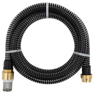 vidaXL Suction Hose with Brass Connectors Black 1,1" 3 m PVC