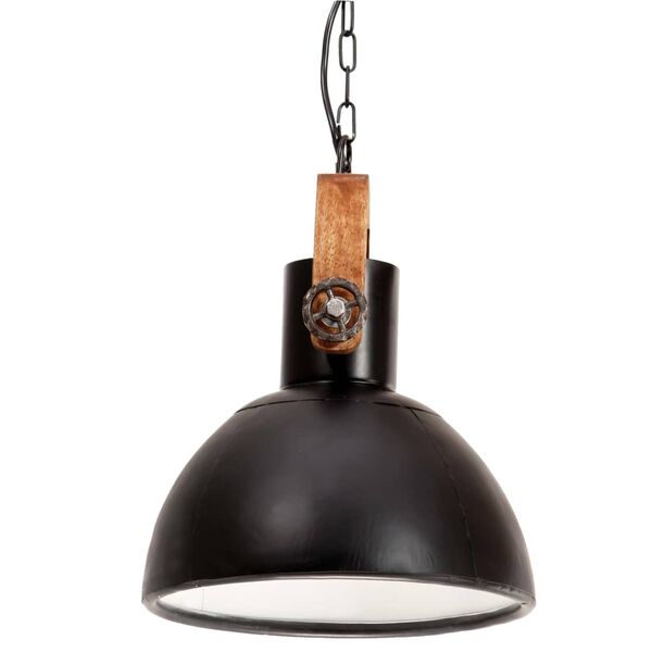 vidaXL Industrial Hanging Lamp 25 W Black Round 30 cm E27