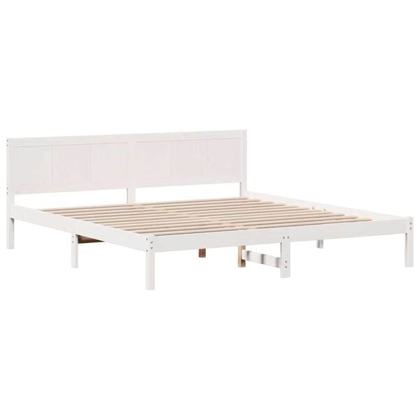 vidaXL Bed Frame White 200 x 200 cm Solid Pine wood