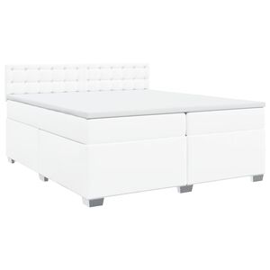 vidaXL Box Spring Bed with Mattress White 200x200 cm Faux Leather