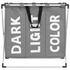 vidaXL 3-Section Laundry Sorter Grey