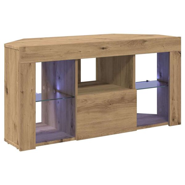 vidaXL Corner LED TV Cabinet Wall-mounted Artisan Oak 100 x 40 x 50 cm