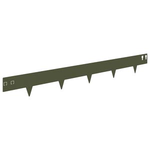 vidaXL Lawn Edging 50 pcs 100 x 12 cm Steel Olive Green