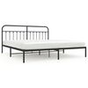 vidaXL Metal Bed Frame without Mattress with Headboard Black 200x200cm