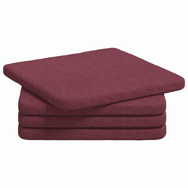 vidaXL Seat Cushions 4 pcs Wine Red 40 x 40 x 3 cm Fabric