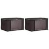 vidaXL Storage Box with Transparent Side Window 2 pcs Anthracite