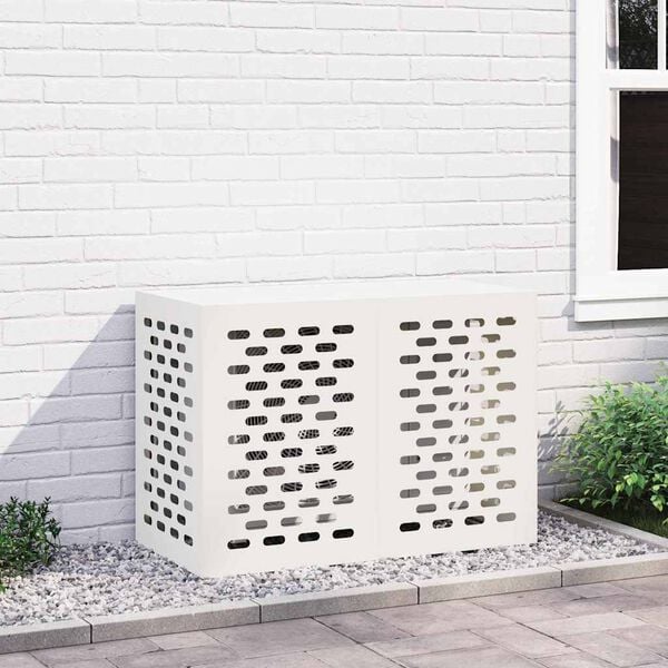 vidaXL Air Conditioner Cover White 100 x 50 x 70 cm Steel