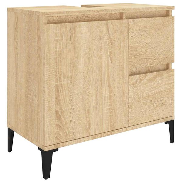 vidaXL Bathroom Cabinet Sonoma Oak 65x33x60 cm Engineered Wood