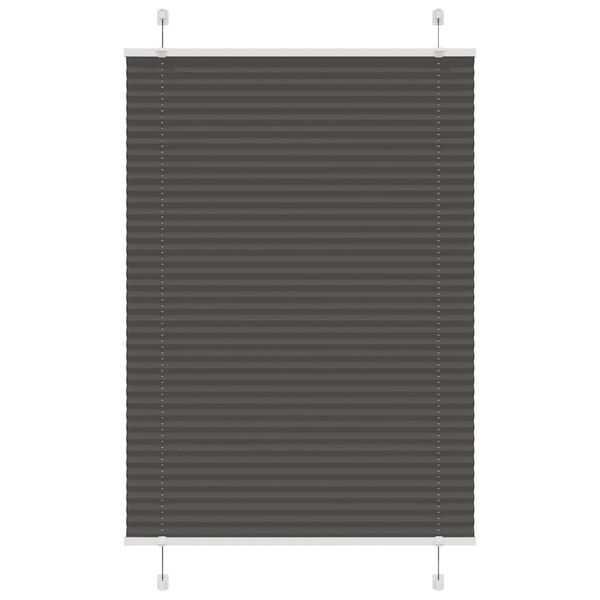 vidaXL Pleated Blind Black 90x150 cm Fabric Width 89.4 cm Polyester