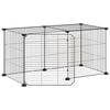 vidaXL 8-Panel Pet Cage with Door Black 35x35 cm Steel