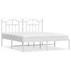 vidaXL Metal Bed Frame without Mattress with Headboard White 160x200cm