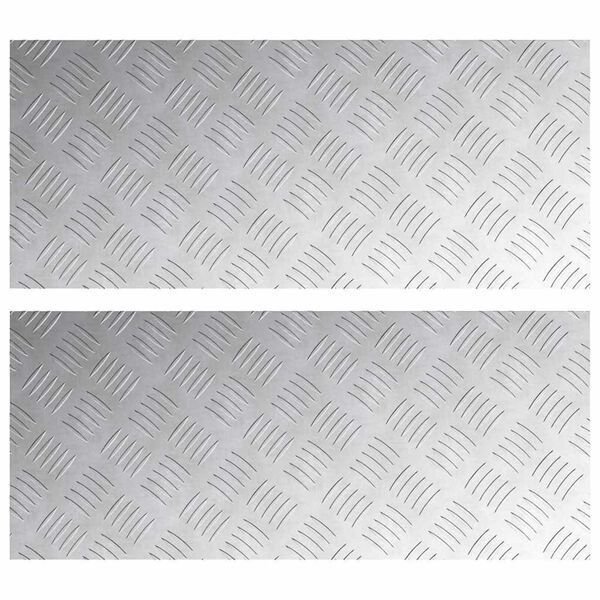 vidaXL Stair Tread Rectangular 2 pcs Silver 70 x 30 cm Aluminium
