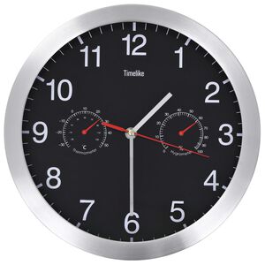 vidaXL Wall Clock | Black | Aluminium | 30 cm | Clock | Wall Clock | Round