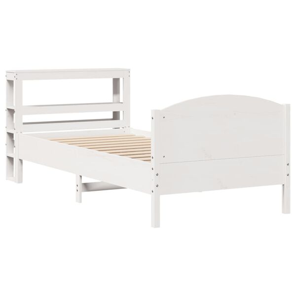 vidaXL Bed Frame without Mattress White 90x190 cm Single Solid Wood Pine