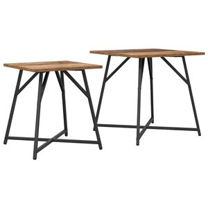 vidaXL Side Table Set 2 pcs Old Wood and Black