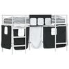 vidaXL Kids'Loft Bed Frame with Curtains White and Black
