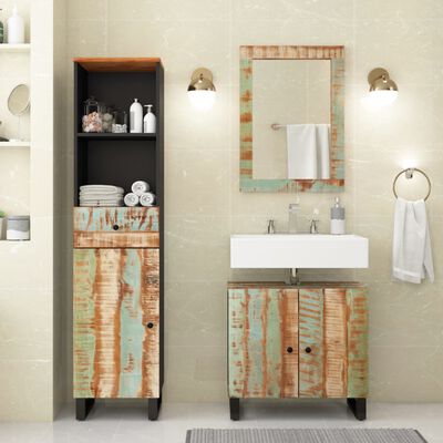 vidaXL 3 Piece Bathroom Furniture Set Solid Wood Reclaimed