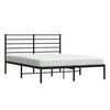 vidaXL Metal Bed Frame without Mattress with Headboard Black 150x200cm