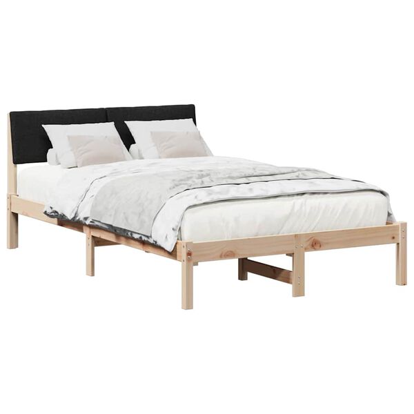 vidaXL Bed frame Brown and black 120 x 200 cm Solid pine wood