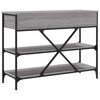 vidaXL Console Table with Drawers and Shelves Grey Sonoma Engineered Wood