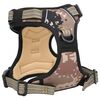 vidaXL Dog Harness with Lead & Collar Adjustable Camouflage Brown XL