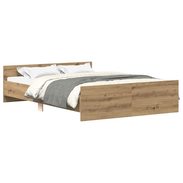 vidaXL Bed Frame without Mattress Artisan Oak 135x190cm Engineered Wood