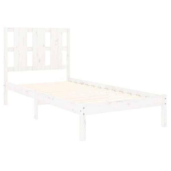 vidaXL Bed Frame without Mattress White 100x200 cm Solid Wood Pine