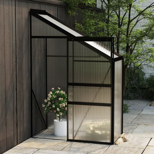 vidaXL Greenhouse Anthracite Aluminium 1.38 m&sup3;