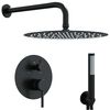 vidaXL Concealed Shower System (Round) Black Stainless Steel 201