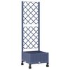 vidaXL Garden Planter with Trellis&Wheels Blue Grey 40 x 40 x 131.5 cm