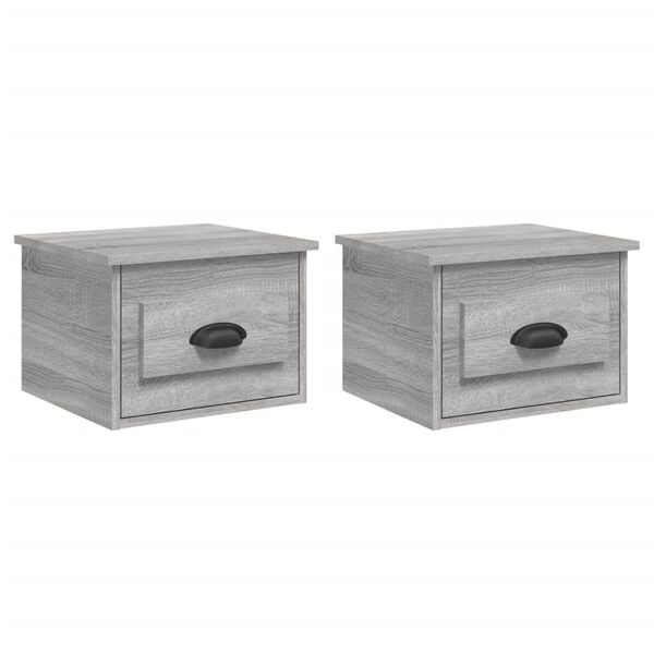 vidaXL Wall-mounted Bedside Cabinets 2 pcs Grey Sonoma 41.5x36x28cm