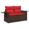 vidaXL 11 Piece Garden Sofa Set with Cushions Brown Poly Rattan Acacia