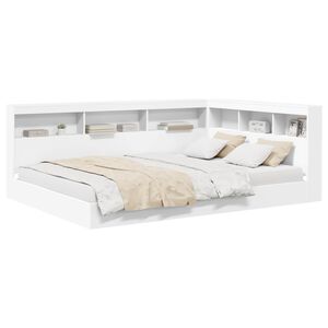 vidaXL Bookcase Bed with Headboard White 160 x 200 cm Engineered wood