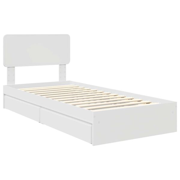 vidaXL Storage Bed with Headboard White 75 x 190 cm Engineered Wood
