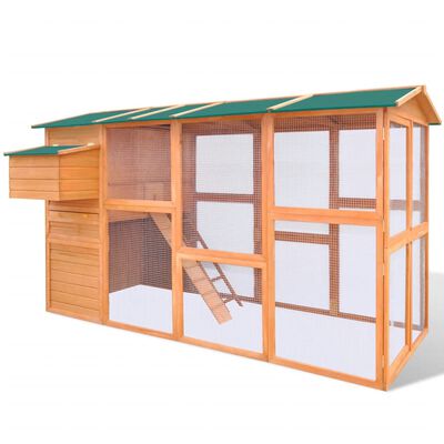 vidaXL Outdoor Chicken Cage Hen House Large Space Wood