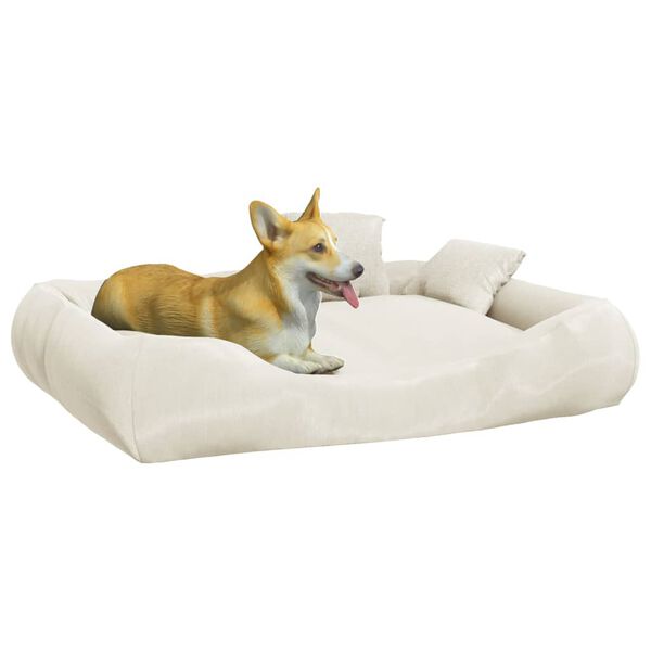 vidaXL Dog Cushion with Pillows Beige 89x75x19 cm Oxford Fabric