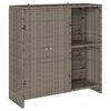 vidaXL Storage Cabinet with Storage Grey 100 x 36 x 102 cm Rattan