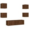 vidaXL 6 Piece TV Wall Units with LED Brown Oak Engineered Wood