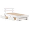 vidaXL Bed Frame with Headboard White 80 x 200 cm Solid Pine Wood