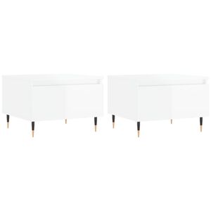 vidaXL Coffee Tables 2 pcs High Gloss White 50x46x35 cm Engineered Wood