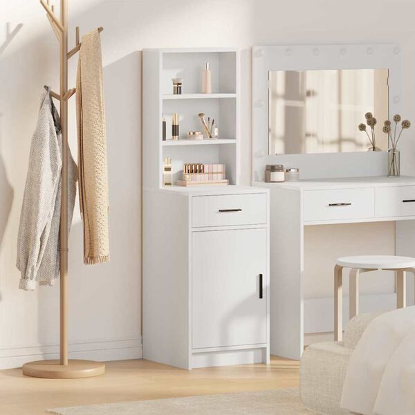 vidaXL Highboard with Drawer White 40 x 40.5 x 135 cm Engineered Wood