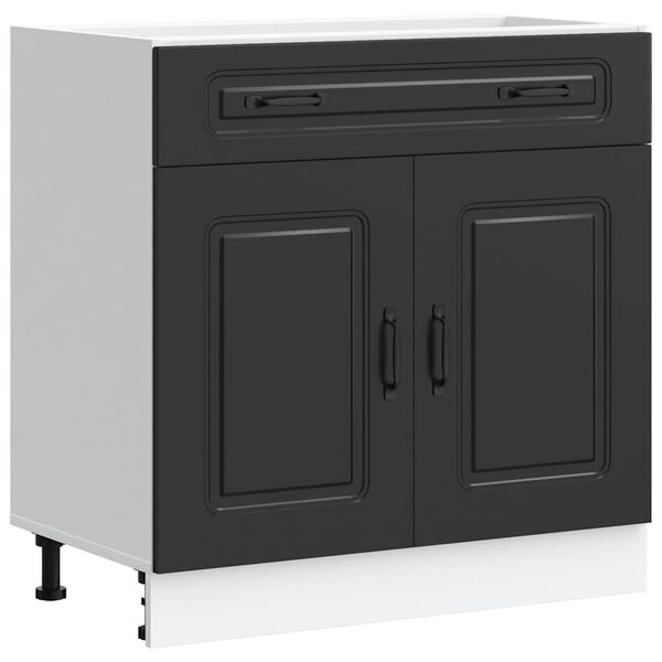 vidaXL Kitchen Base Cabinet Kalmar Black Engineered Wood